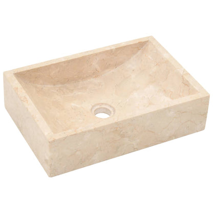 vidaXL Waschtisch mit Creme Marmorbecken Massivholz Teak