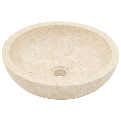 vidaXL Waschtisch mit Creme Marmorbecken Massivholz Teak