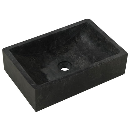 vidaXL Waschtisch mit Schwarzen Marmorbecken Massivholz Teak
