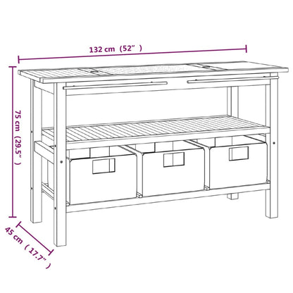vidaXL Waschtisch mit Schwarzen Marmorbecken Massivholz Teak