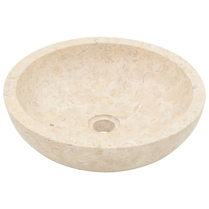 vidaXL Waschtisch mit Creme Marmorbecken Massivholz Teak