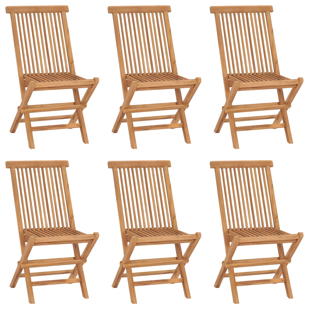 vidaXL Klappbare Gartenstühle 6 Stk. Massivholz Teak