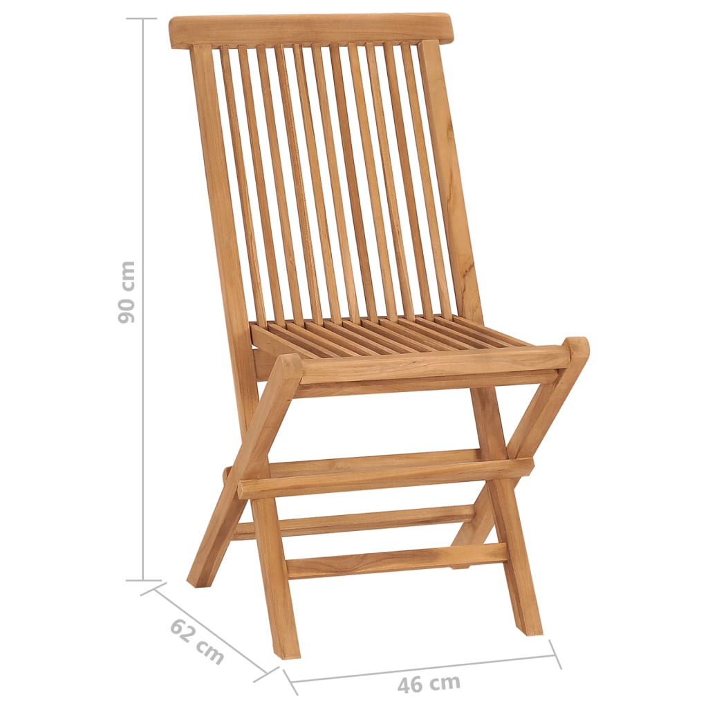 vidaXL Klappbare Gartenstühle 6 Stk. Massivholz Teak