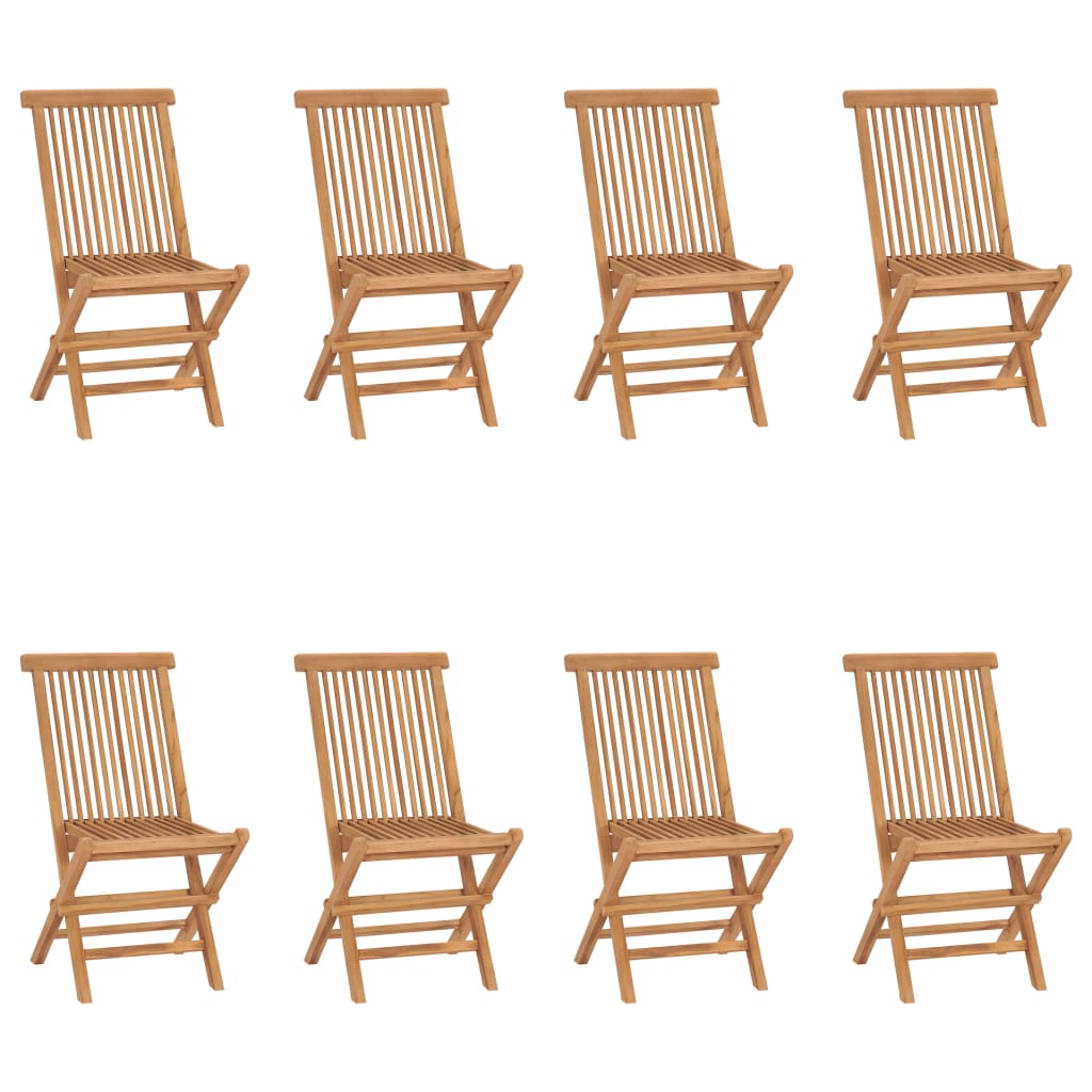 vidaXL Chaises de jardin pliantes 8 pcs. Bois de teck massif