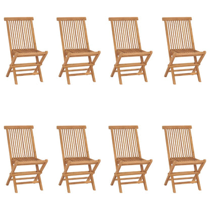 vidaXL Chaises de jardin pliantes 8 pcs. Bois de teck massif