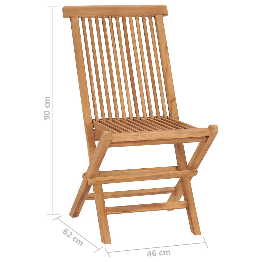 vidaXL Chaises de jardin pliantes 8 pcs. Bois de teck massif