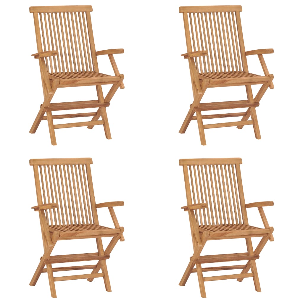 vidaXL Klappbare Gartenstühle 4 Stk. Massivholz Teak