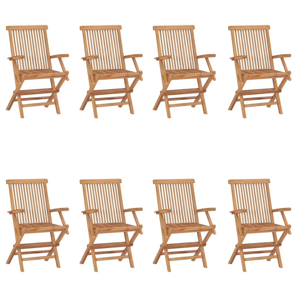 vidaXL Chaises de jardin pliantes 8 pcs. Bois de teck massif