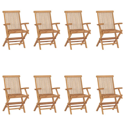 vidaXL Chaises de jardin pliantes 8 pcs. Bois de teck massif