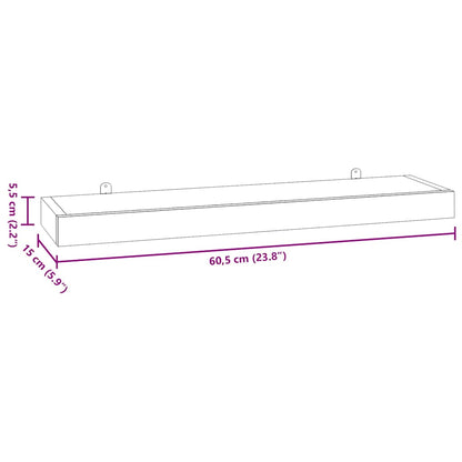 vidaXL Wandregale 2 Stk. 60x15x4 cm Massivholz Teak