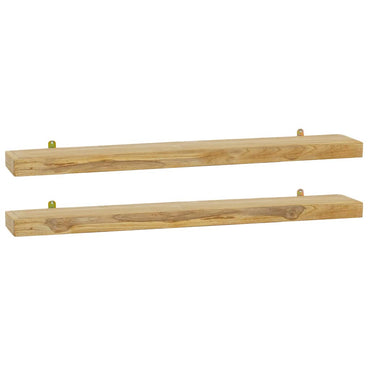 vidaXL Wandregale 2 Stk. 90x15x4 cm Massivholz Teak