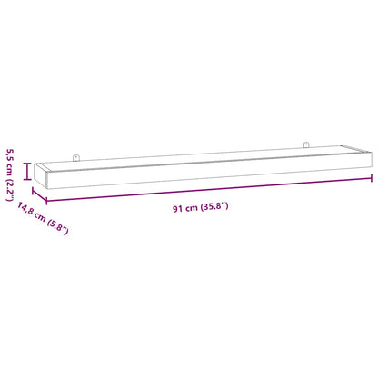 vidaXL Wandregale 2 Stk. 90x15x4 cm Massivholz Teak
