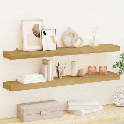 vidaXL Wandregale 2 Stk. 90x15x4 cm Massivholz Teak