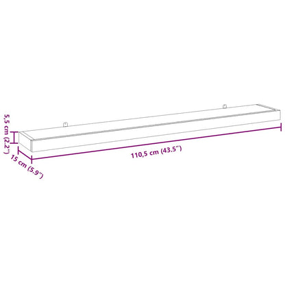 vidaXL Wandregale 2 Stk. 110x15x4 cm Massivholz Teak