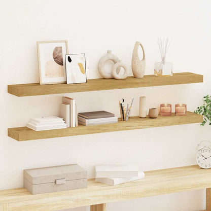 vidaXL Wandregale 2 Stk. 110x15x4 cm Massivholz Teak