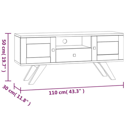 vidaXL TV-Schrank 110x30x50 cm Massivholz Teak