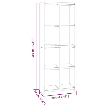 vidaXL Bücherregal 70x30x180 cm Massivholz Teak