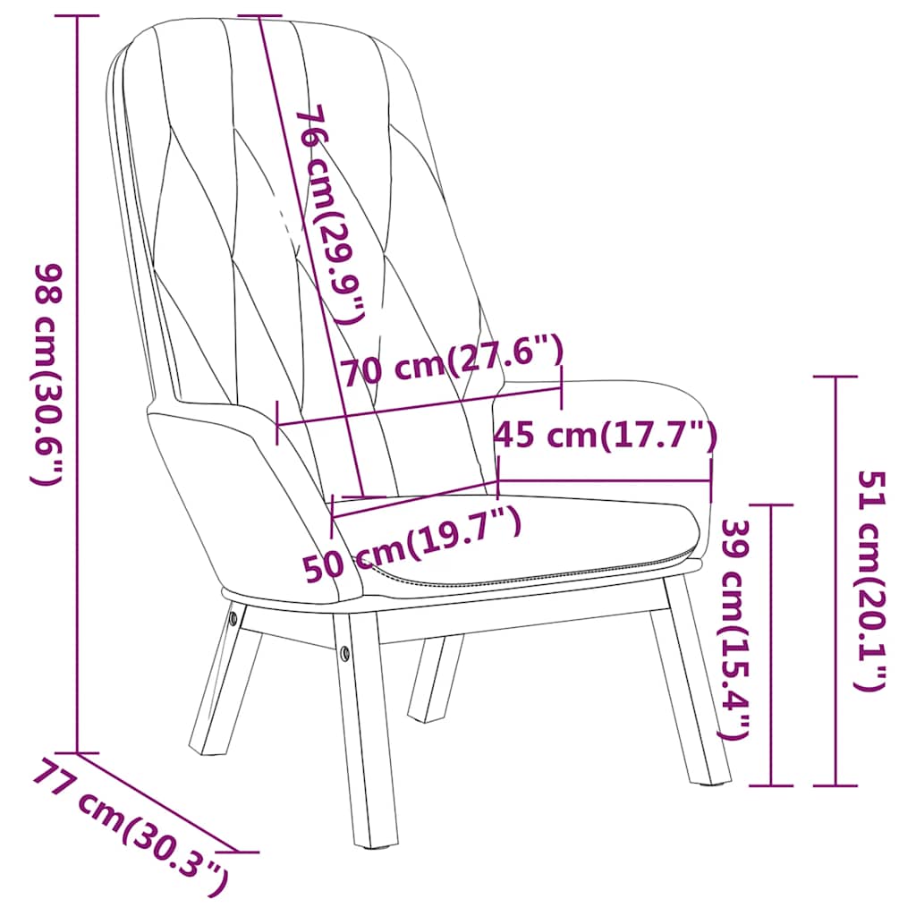 vidaXL Relaxsessel Rosa Samt