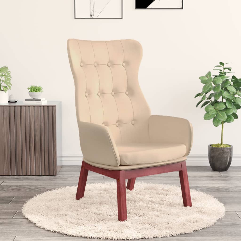 vidaXL Fauteuil relax crème tissu