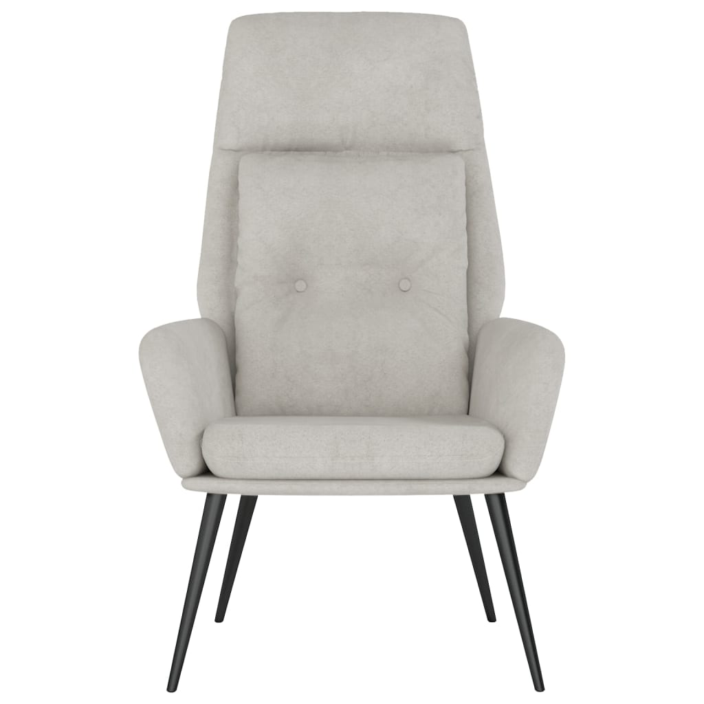 vidaXL Fauteuil relax Gris clair Aspect daim