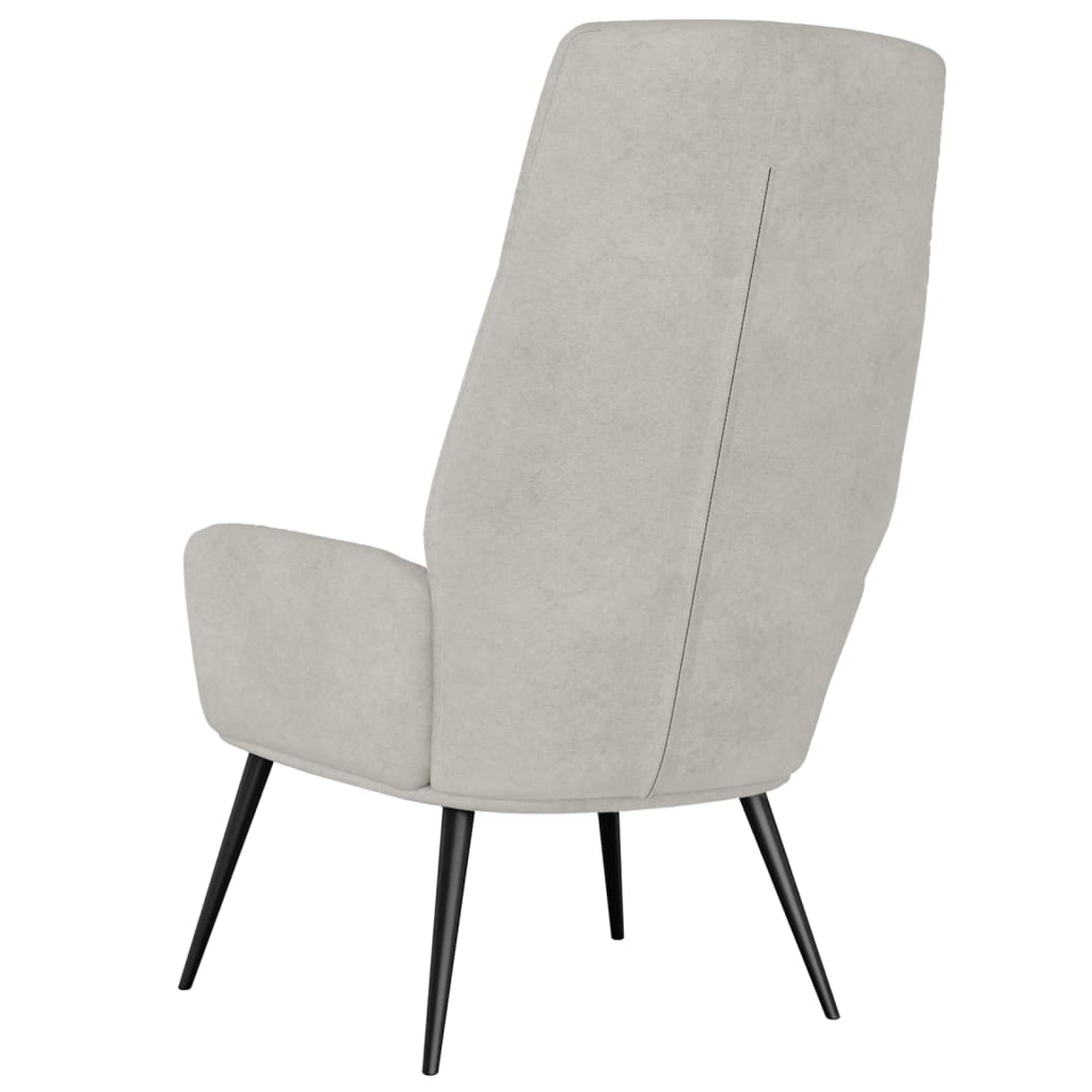 vidaXL Fauteuil relax Gris clair Aspect daim