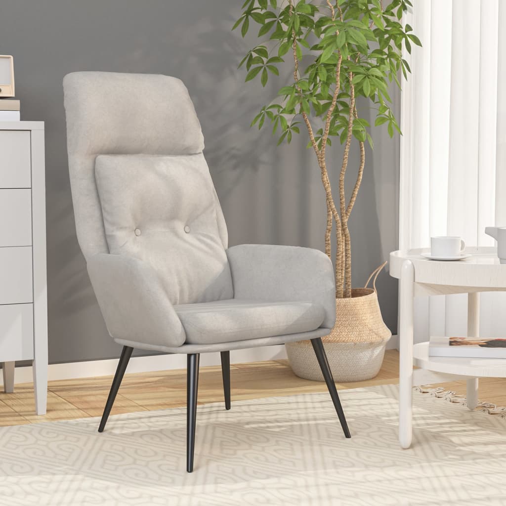 vidaXL Fauteuil relax Gris clair Aspect daim