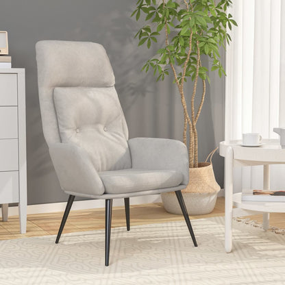 vidaXL Fauteuil relax Gris clair Aspect daim