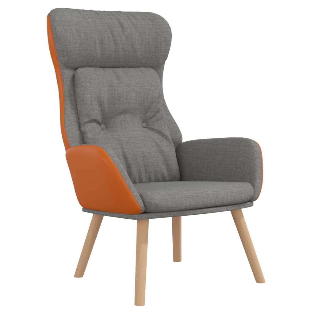 vidaXL Fauteuil relax Gris clair Tissu et PVC