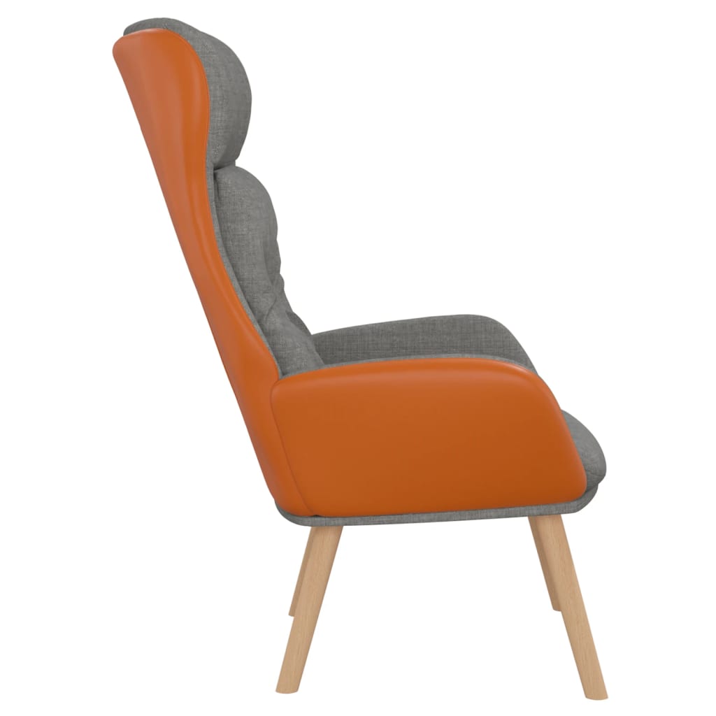 vidaXL Fauteuil relax Gris clair Tissu et PVC