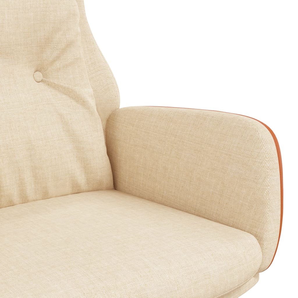 vidaXL Relaxsessel Creme Stoff und PVC