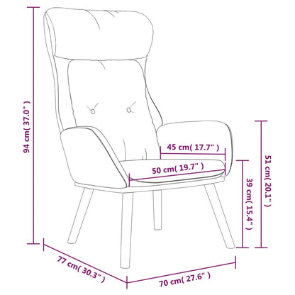vidaXL Relaxsessel Creme Stoff und PVC