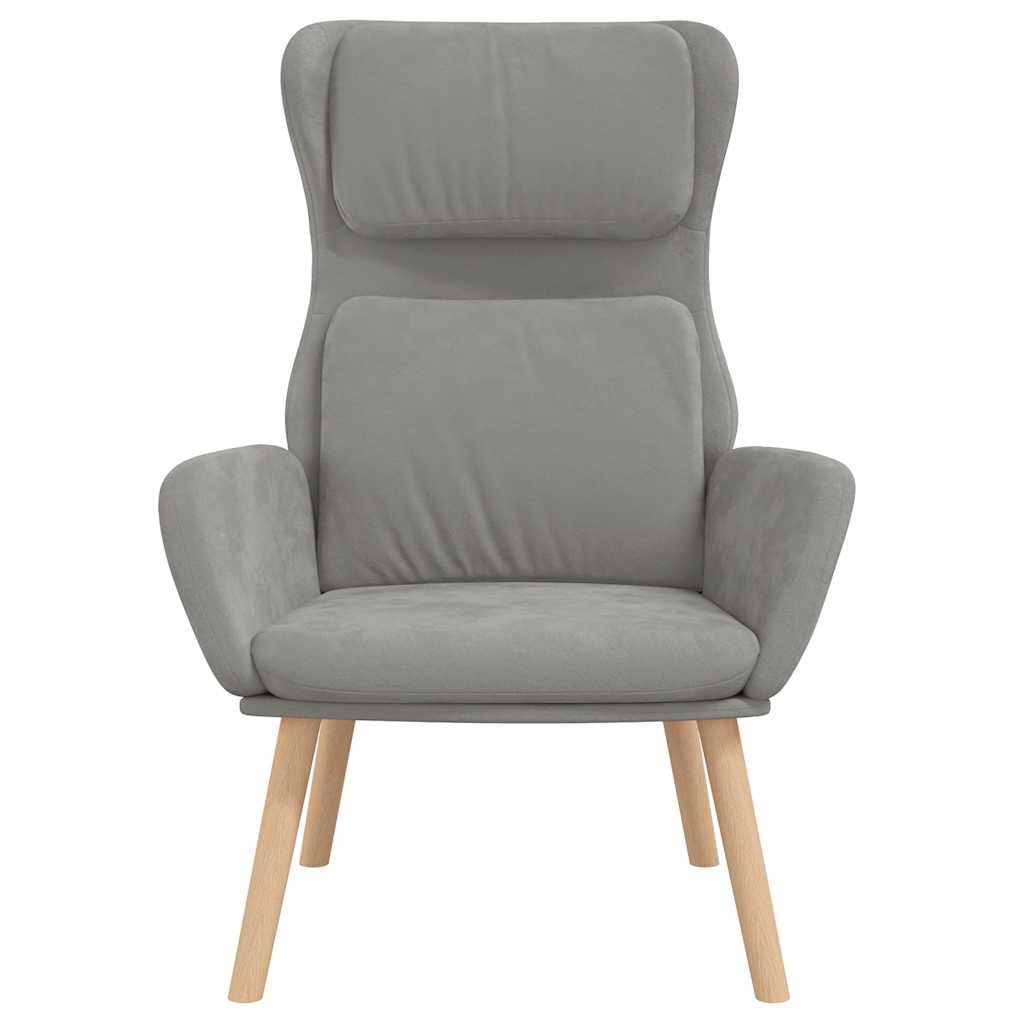 vidaXL Fauteuil de relaxation gris clair velours