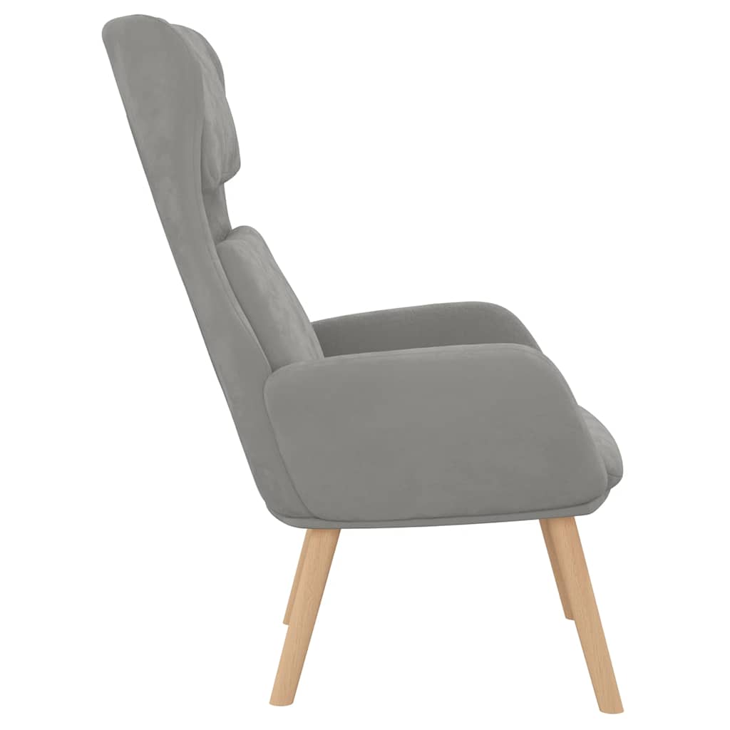 vidaXL Fauteuil de relaxation gris clair velours