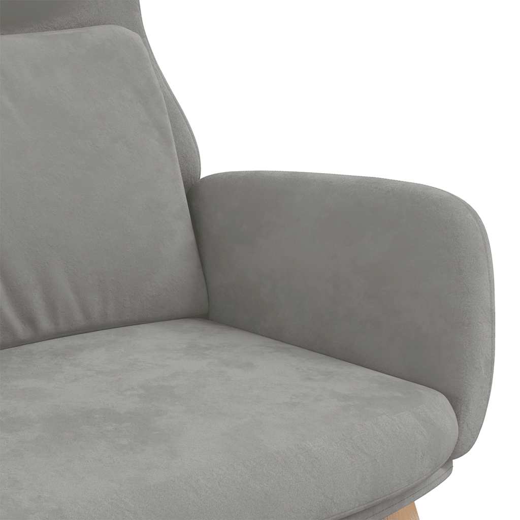 vidaXL Fauteuil de relaxation gris clair velours