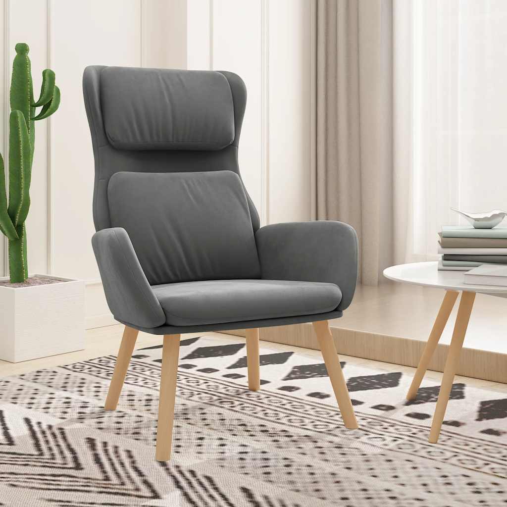 vidaXL Relaxsessel Dunkelgrau Samt