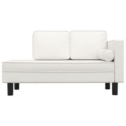 vidaXL Chaiselongue mit Kissen und Nackenrolle Creme Kunstleder