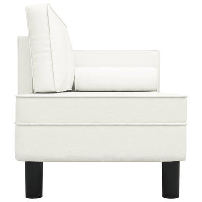vidaXL Chaiselongue mit Kissen und Nackenrolle Creme Kunstleder