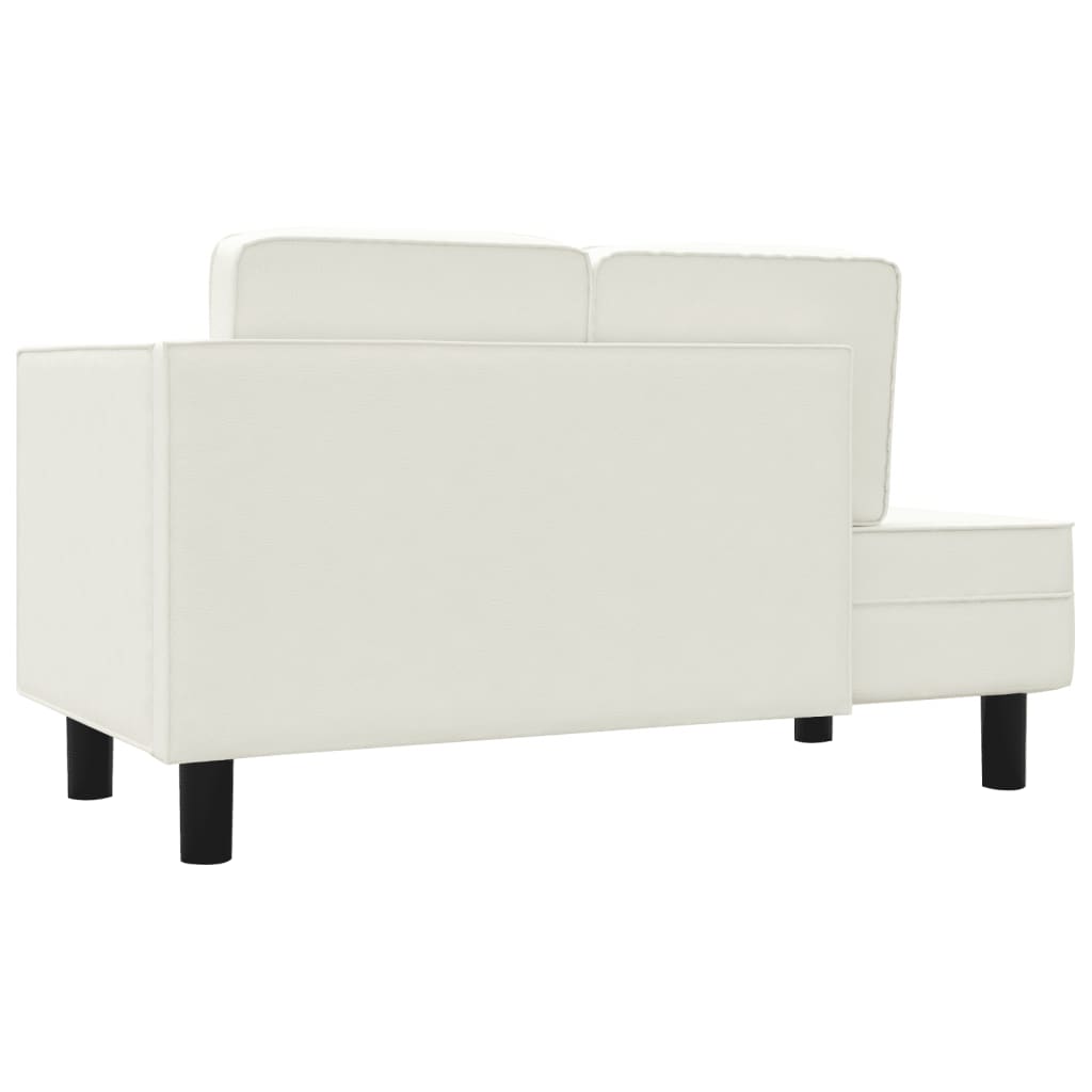 vidaXL Chaiselongue mit Kissen und Nackenrolle Creme Kunstleder