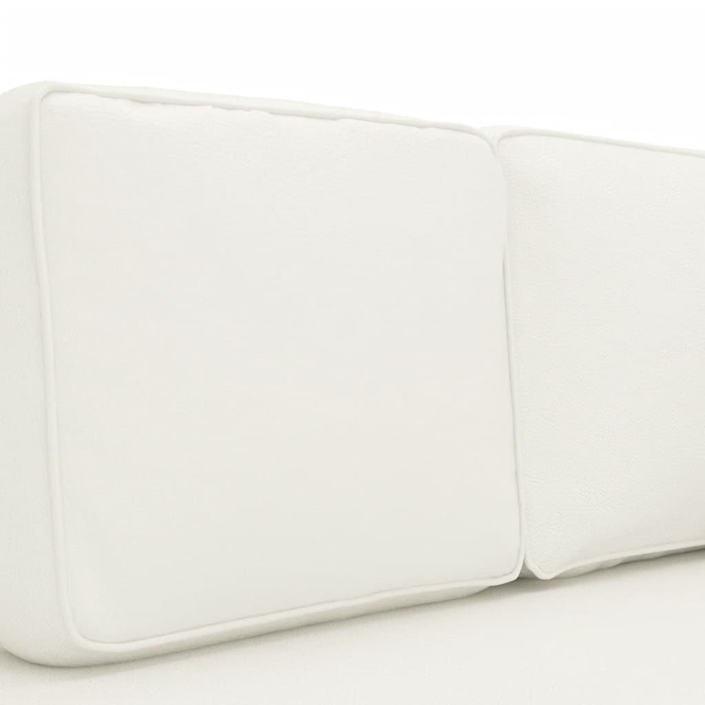 vidaXL Chaiselongue mit Kissen und Nackenrolle Creme Kunstleder