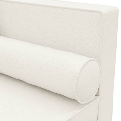 vidaXL Chaiselongue mit Kissen und Nackenrolle Creme Kunstleder
