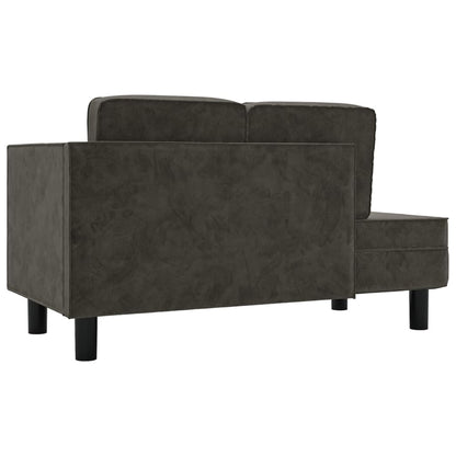 vidaXL Chaiselongue avec oreiller et traversin en velours gris foncé