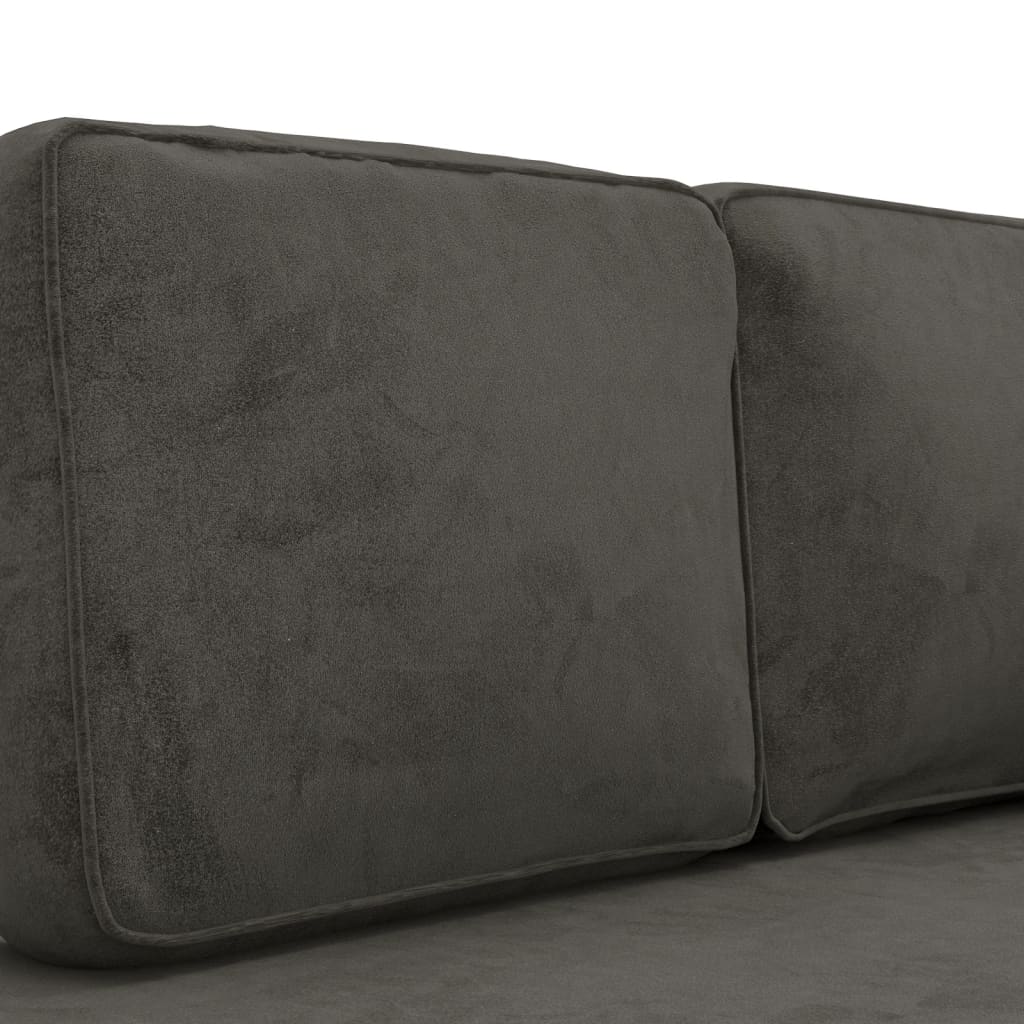 vidaXL Chaiselongue avec oreiller et traversin en velours gris foncé