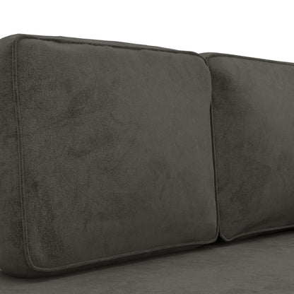vidaXL Chaiselongue avec oreiller et traversin en velours gris foncé