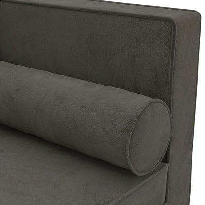 vidaXL Chaiselongue avec oreiller et traversin en velours gris foncé