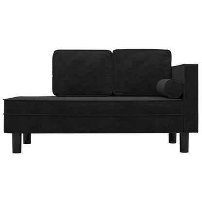 vidaXL Chaiselongue mit Kissen und Nackenrolle Schwarz Samt