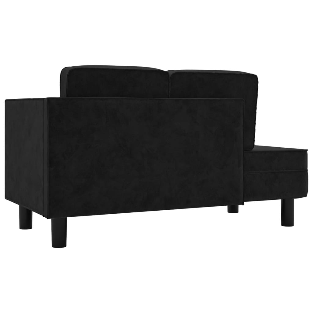 vidaXL Chaiselongue mit Kissen und Nackenrolle Schwarz Samt
