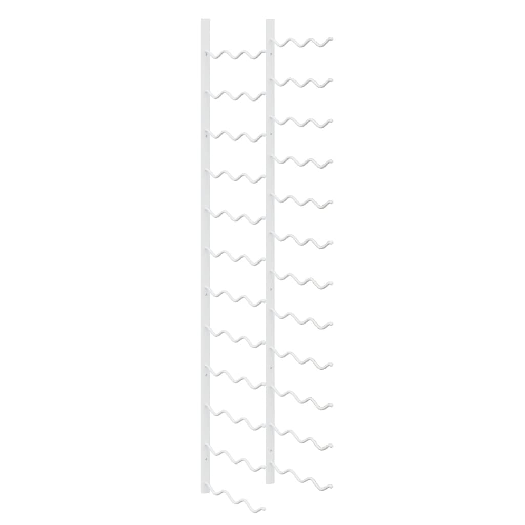 Wand-Weinregal für 36 Flaschen 2 Stk. Weiß Eisen