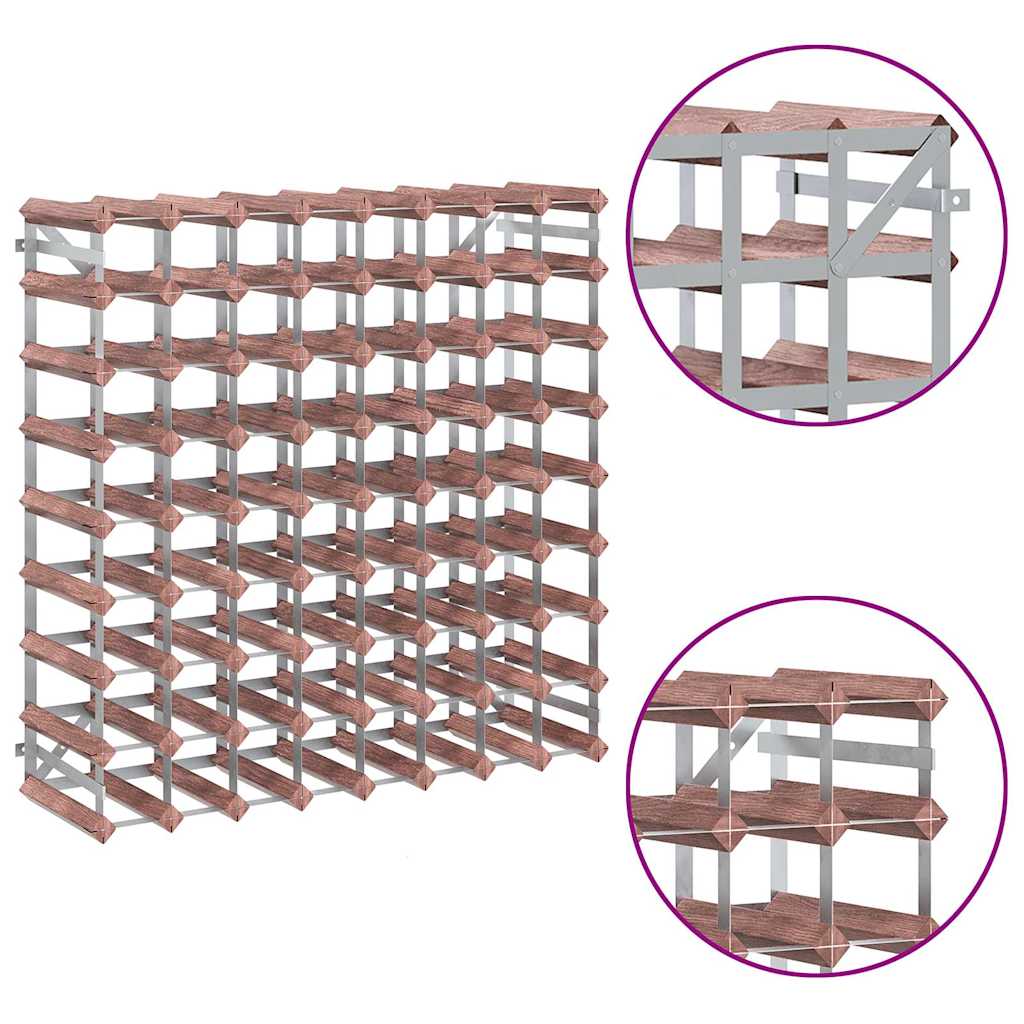 Weinregal für 72 Flaschen Braun Massivholz Kiefer