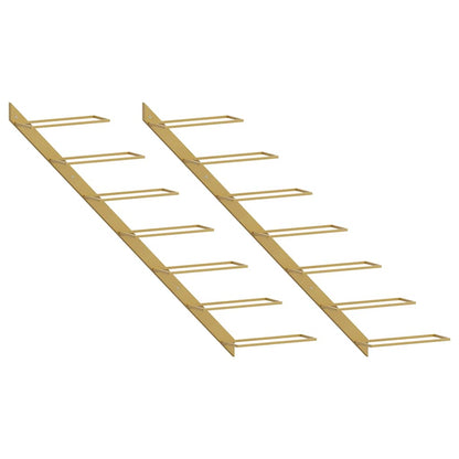 Wand-Weinregale für 7 Flaschen 2 Stk. Golden Metall