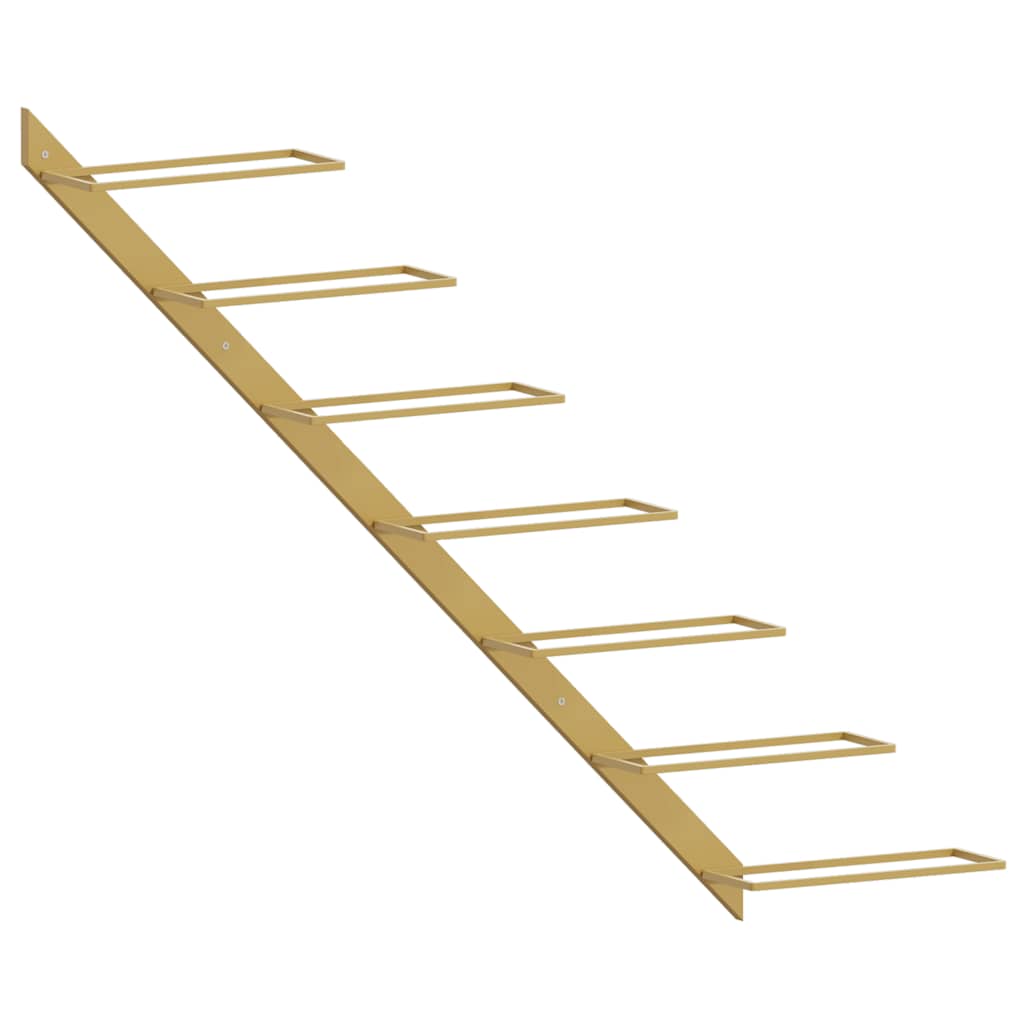 Wand-Weinregale für 7 Flaschen 2 Stk. Golden Metall
